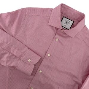 Charles Tyrwhitt Mens Slim Fit Non-Iron Cotton Dress Shirt Pink 14.5 33 37/84cm